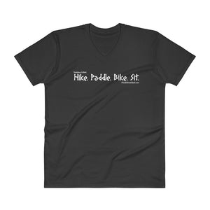 "Hike. Paddle. Bike. Sit." V-Neck T-Shirt